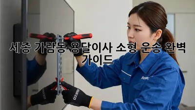 세종 가람동 용달이사🚚 소형 운송 완벽 가이드🔑