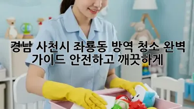 경남 사천시 좌룡동 방역 청소 완벽 가이드: 안전하고 깨끗하게! 🏡✨